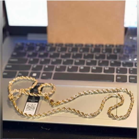 Necklace 14K Yellow Gold filled 4.2mm Twisted Rope Necklace 30" Brand New in Box - Picture 7 of 8